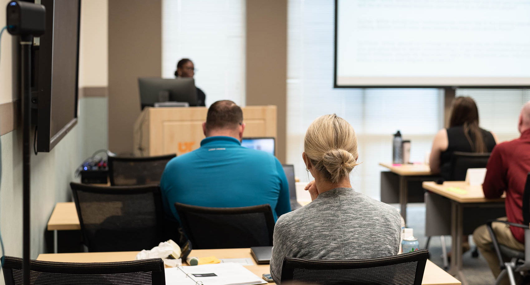 Attendees of the Certified Public Manager program listen to guest speaker Elisha Hodge.